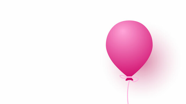 Pink balloon realistic 3d design. Vector illustration