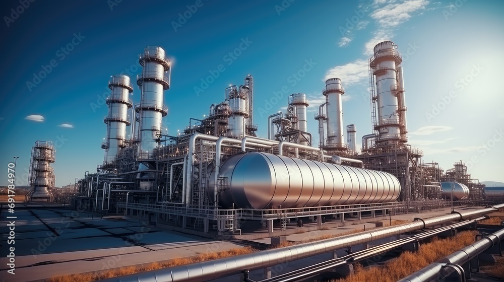 Aufkleber factory of large oil refinery pipeline and gas pipeline in the process of oil refining and the movem