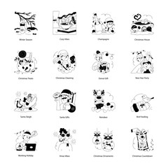 Winter Vibes Glyph Mini Illustrations