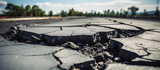 Rural areas with fractured asphalt roads.