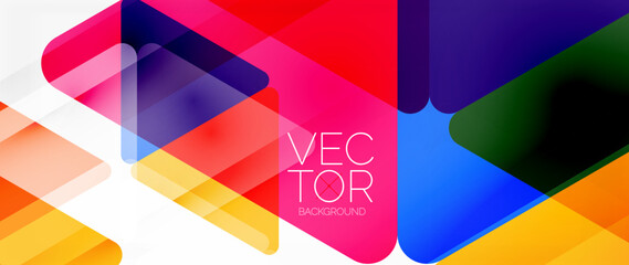 Abstract background. Color transparent triangles in mosaic style with shadow lines. Design for website headers, social media posts, digital art displays, presentations, branding elements, wallpapers