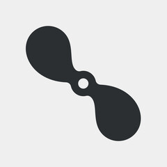 Double-bladed propeller. Flat vector icon