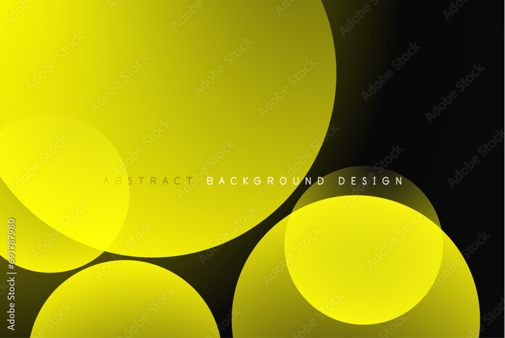Poster abstract tech circles vector background, technology digital bubbles
