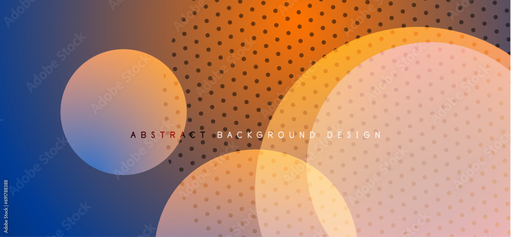 Poster abstract tech circles vector background, technology digital bubbles