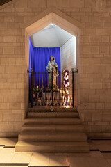 Side niche with a statue of the Virgin Mary in the main hall of the Church of the Annunciation in...