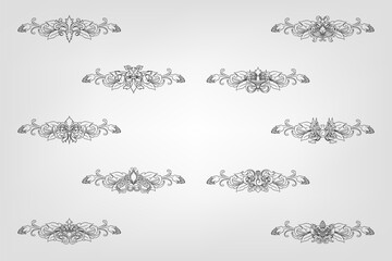 Classical Baroque Filigree Decoration Ornament Vintage Floral Border Style Antique Art Retro