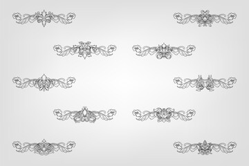 Classical Baroque Filigree Decoration Ornament Vintage Floral Border Style Antique Art Retro