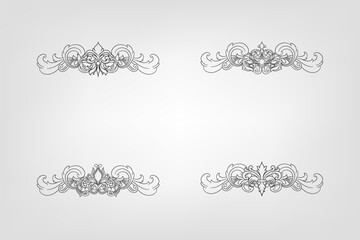 Classical Baroque Filigree Decoration Ornament Vintage Floral Border Style Antique Art Retro