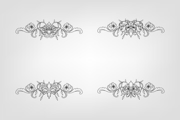 Fototapeta premium Classical Baroque Filigree Decoration Ornament Vintage Floral Border Style Antique Art Retro