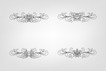 Classical Baroque Filigree Decoration Ornament Vintage Floral Border Style Antique Art Retro