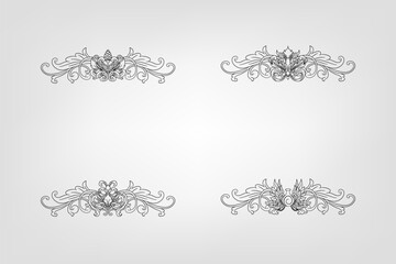 Classical Baroque Filigree Decoration Ornament Vintage Floral Border Style Antique Art Retro