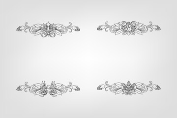 Classical Baroque Filigree Decoration Ornament Vintage Floral Border Style Antique Art Retro