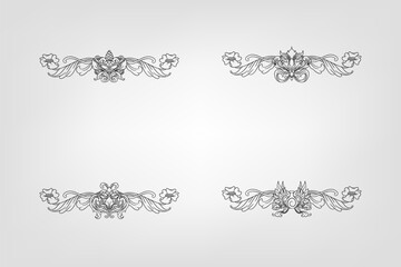 Classical Baroque Filigree Decoration Ornament Vintage Floral Border Style Antique Art Retro