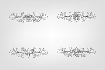 Classical Baroque Filigree Decoration Ornament Vintage Floral Border Style Antique Art Retro