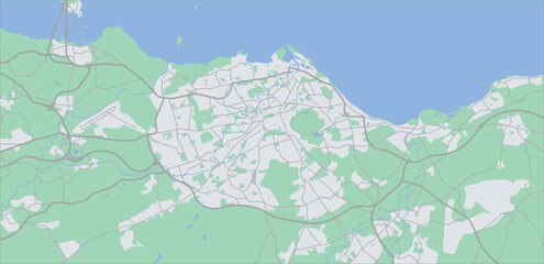 Layered editable vector illustration outline Map of Edinburgh,Scotland