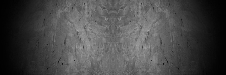 Old wall texture cement dark black gray background abstract grey color design are light with white...