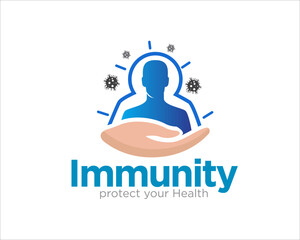 immunity logo designs for medical service and body protection - obrazy, fototapety, plakaty