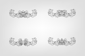 Classical Baroque Filigree Decoration Ornament Vintage Floral Border Style Antique Art Retro