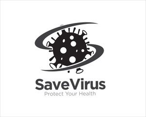 virus care logo designs for medical service and health protection