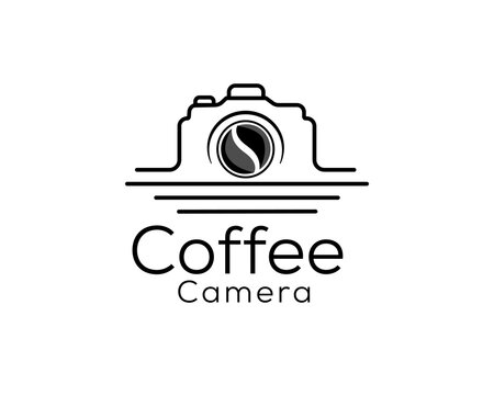 coffee bean camera logo icon symbol design template illustration inspiration
