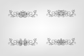 Classical Baroque Filigree Decoration Ornament Vintage Floral Border Style Antique Art Retro