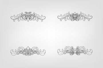 Classical Baroque Filigree Decoration Ornament Vintage Floral Border Style Antique Art Retro
