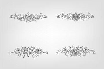 Classical Baroque Filigree Decoration Ornament Vintage Floral Border Style Antique Art Retro