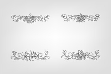 Classical Baroque Filigree Decoration Ornament Vintage Floral Border Style Antique Art Retro