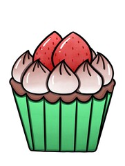 cupcake with strawberry 