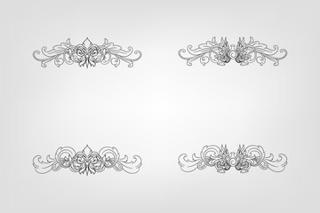 Classical Baroque Filigree Decoration Ornament Vintage Floral Border Style Antique Art Retro