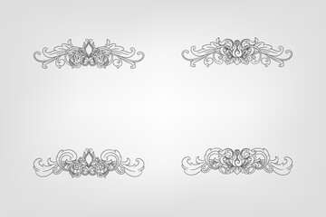 Classical Baroque Filigree Decoration Ornament Vintage Floral Border Style Antique Art Retro
