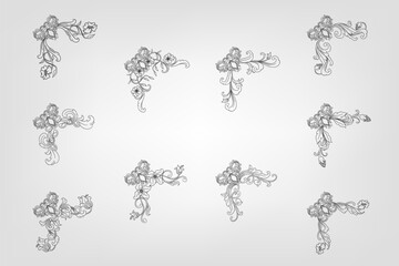 Classical Baroque Filigree Decoration Ornament Vintage Floral Border Style Antique Art Retro