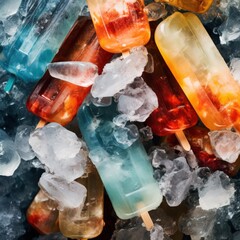 Colorful pile of ice pops.