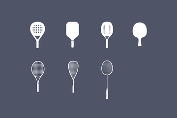Racket Sports Icon Set Design Vector