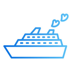 cruise ship gradient icon