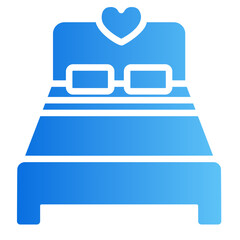 double bed gradient icon