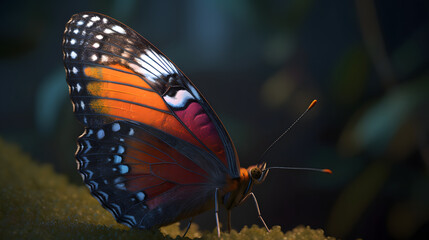 Fototapeta na wymiar Amazing colorful butterfly close up shot