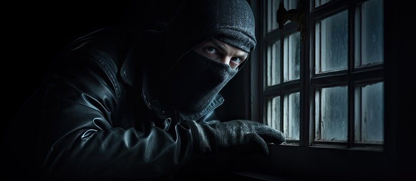 Burglar near the window.