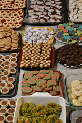 Variety of Fresh Baked Real Homemade Christmas Cookies on Plates