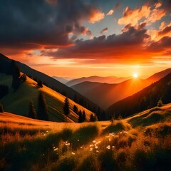 sunrise over the mountains