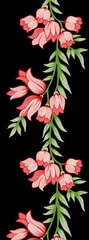 Abwaschbare Fototapete Beautiful flower motif border elements © D flora collection
