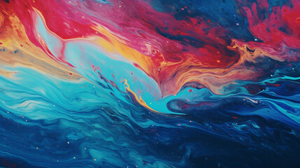 Rendered background resembling an acrylic pour painting. - obrazy, fototapety, plakaty
