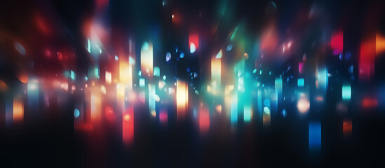 Abstract blurred defocused retro film overlay with colorful light on a black background.
- 691801946