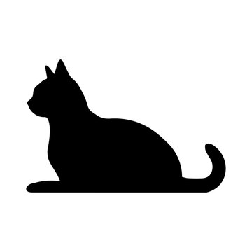 A cat lying vector silhouette