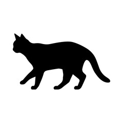 A cat walking vector silhouette