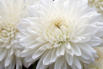  a close up of a bunch of white flowers with one large white flower in the middle of the center of the flower.