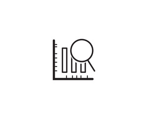 Data analysis chart icon vector symbol design illustration