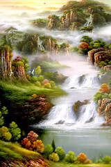 たき, 水, 川, 自然, 流れ, 風景, 森, 岩, カスケード, フロー, 優雅な, 緑, 美しい, 美しさ, 新鮮