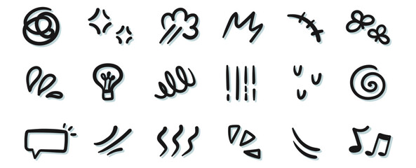 manga comic effect hand drawing doodle