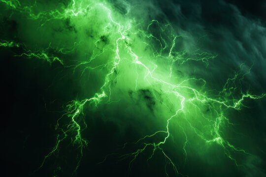  a green and black background with a lot of lightening in the middle of the image and a black background with a lot of lightening in the middle.